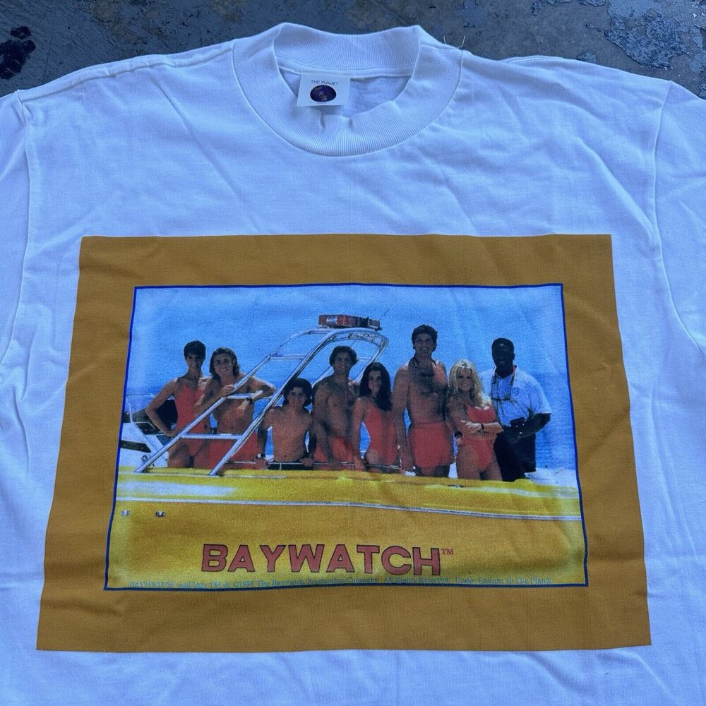 Vintage 1995 Baywatch Lifeguard TV Show Promo Tee T-Shirt Large Pamela Anderson